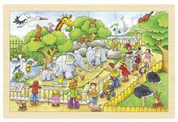 Goki Puzzle Gradina Zoologica Goki, 30 x 20 x 0.8 cm, 24 piese, lemn, 4 ani+ (GOKI57808) Puzzle