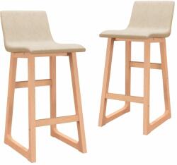 vidaXL Scaune de bar, 2 buc. , crem, material textil (289399)