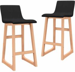 vidaXL Scaune de bar, 2 buc. , negru, material textil (289403)