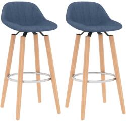 vidaXL Scaune de bar, 2 buc. , albastru, material textil (289381)