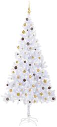 vidaXL Brad Crăciun artificial cu LED-uri& globuri, 210 cm, 910 ramuri (3077495)