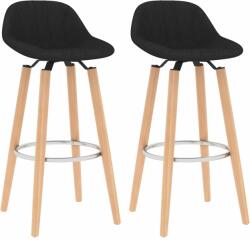 vidaXL Scaune de bar, 2 buc. , negru, material textil (289383)