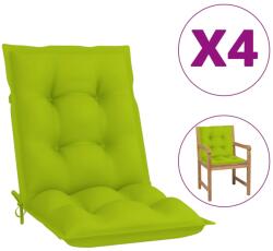 vidaXL Perne scaun cu spătar scund, 4 buc. , verde, 100x50x7 cm, textil (314312)