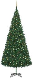 vidaXL Set brad Crăciun artificial cu LED-uri/globuri, verde, 500 cm (3077792)