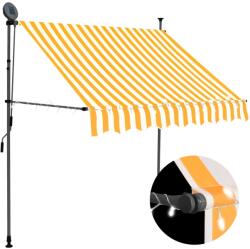 vidaXL fehér-narancssárga manuális LED-es napellenző 150 cm (145856) - vidaxl