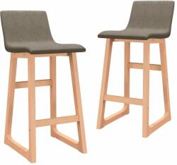 vidaXL Scaune de bar, 2 buc. , gri taupe, material textil (289406)
