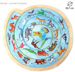 Goki Puzzle rotund Cercul animalelor (GOKI57790)