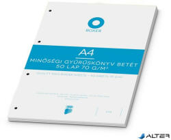 BOXER Gyűrűs könyv betét, A4, sima, 50 lap, BOXER, fehér (7490127002) - alter