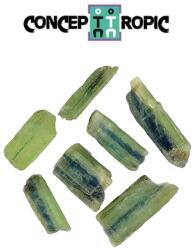 Cristal Natural Kyanit Verde Bicolor Brut - 22-32 x 8-11 mm - ( L ) - 1 Buc