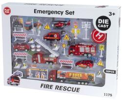 Playfun Tűzoltó játékszett járművekkel és kiegészítőkkel 30db (1175)