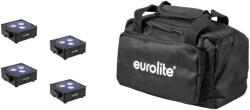 EUROLITE Set 4x AKKU Flat Light 3 bk + Soft-Bag