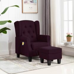 vidaXL Fotoliu de masaj cu taburet, violet, material textil (320168)