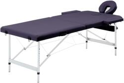vidaXL Masă de masaj pliabilă, 2 zone, violet, aluminiu (110195)
