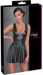 Cottelli Collection - rakott ruha, övvel (fekete) - erotikashow