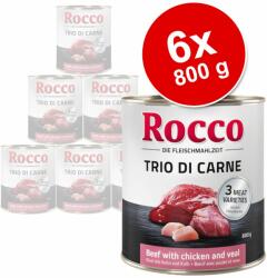 Rocco Rocco Classic Trio di Carne 6 x 800 g - Vită, miel & pasăre