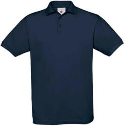 B and C Férfi galléros póló rövid ujjú B&C Piqué Polo Safran - PU409 - 2XL, Sötétkék (navy)