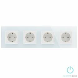 Smarthugo Négyes Sorolt Fehér Üvegkeretes Konnektor (sh4555501)