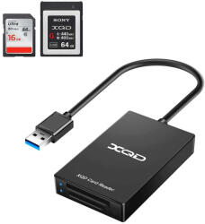 ROCKETEK XQD, SD kártyaolvasó - 2in1 XQD és SD USB 3.0 memóriakártya olvasó és író adapter (CR312)