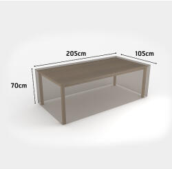 Nortene COVERTOP bútortakaró 90 g/m2 - 205 x 105 x h. 70 cm - asztal - drapp - 2013598