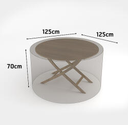 Nortene COVERTOP bútortakaró 90 g/m2 - 125 x 125 x h. 70 cm - kerek asztal - drapp - 2013602