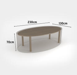 Nortene COVERTOP bútortakaró 90 g/m2 - 230 x 130 x h. 70 cm - ovális asztal - drapp - 2013601