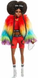 Mattel Papusa Barbie, Extra Style, Rainbow Coat, 30 cm