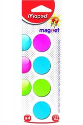 Maped Magnet rotund, 27 mm, culori asortate, 4 buc/set Maped 052700 Agrafa