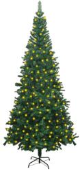 vidaXL Brad de Crăciun artificial cu LED-uri, verde, 240 cm, L (3077405)