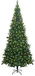vidaXL Brad de Crăciun artificial cu LED-uri, verde, 240 cm, L (3077405)