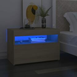 vidaXL Noptieră cu lumini LED, stejar Sonoma, 60x35x40 cm (3082780)