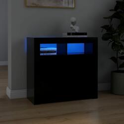 vidaXL Servantă cu lumini LED, negru, 80x35x75 cm (804329) Comoda