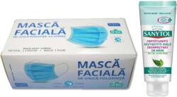 Pachet masca protectie respiratorie 50 buc/cutie + Dezinfectant maini gel, tub, 75 ml Sanytol PCK36280009