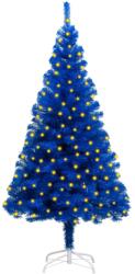 vidaXL Brad de Crăciun artificial cu LED&suport, albastru, 180 cm, PVC (3077423)