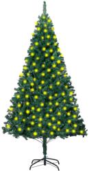 vidaXL Brad de Crăciun artificial cu LED&ramuri groase, verde, 210 cm (3077451)