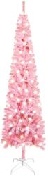 vidaXL Brad de Crăciun subțire cu LED-uri, roz, 150 cm (3077984)