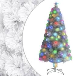 vidaXL Brad Crăciun artificial cu LED, alb, 120 cm, fibră optică (328449)