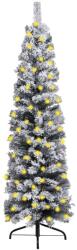 vidaXL Pom Crăciun artificial subțire cu LED&zăpadă verde 180 cm PVC (3077756)