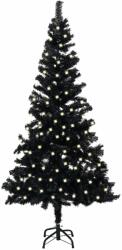 vidaXL Brad de Crăciun artificial LED-uri&suport, negru 240 cm PVC (3077420)