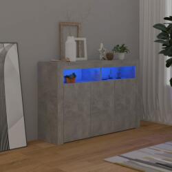 vidaXL Servantă cu lumini LED, gri beton, 115, 5x30x75 cm (804341) - vidaxl