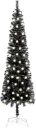 vidaXL Brad de Crăciun subțire cu LED-uri, negru, 120 cm (3077988)