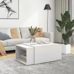 vidaXL Set măsuțe cafea suprapuse 3 piese alb extralucios 60x60x38 cm (806900) Masa de cafea