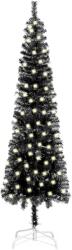 vidaXL Brad de Crăciun subțire cu LED-uri, negru, 180 cm (3077990)