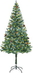 vidaXL Brad de Crăciun artificial cu LED-uri&conuri de pin, 180 cm (3077442)