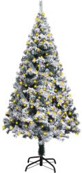 vidaXL Brad de Crăciun artificial cu LED-uri&zăpadă, verde, 120 cm (3077765)