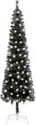 vidaXL Set pom de Crăciun subțire cu LED-uri, negru, 210 cm (3077991)