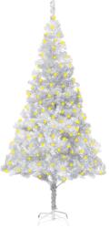 vidaXL Brad de Crăciun artificial cu LED/suport argintiu 180 cm PET (3077438)