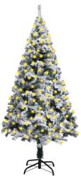 vidaXL Pom de Crăciun artificial cu LED-uri&zăpadă, verde, 240 cm (3077769)