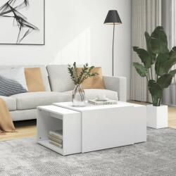 vidaXL Set măsuțe de cafea suprapuse, 3 piese, alb, 60x60x38 cm, PAL (806894) Masa de cafea