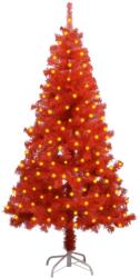 vidaXL Pom de Crăciun artificial cu LED&suport, roșu, 150 cm, PVC (3077427)