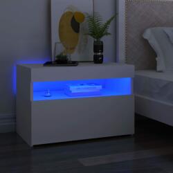 vidaXL Noptieră cu lumini LED, alb, 60x35x40 cm, lemn prelucrat (3082774)